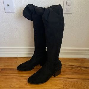 Steve Madden Georgette Over the Knee Black Heeled Boot